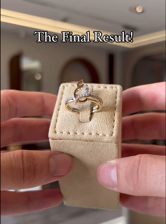 Diamond Embellised Initial Ring