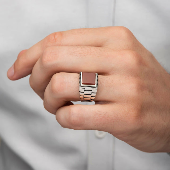 BYZANTINE RED AQEEQ OTTOMAN RING