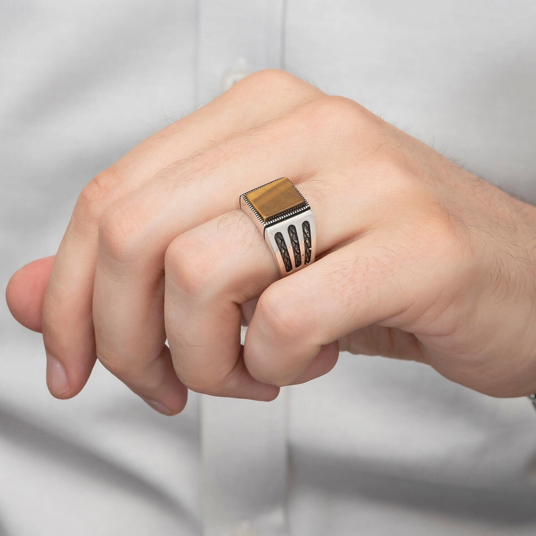 Ottoman Royal Insignia Tiger Eye Ring