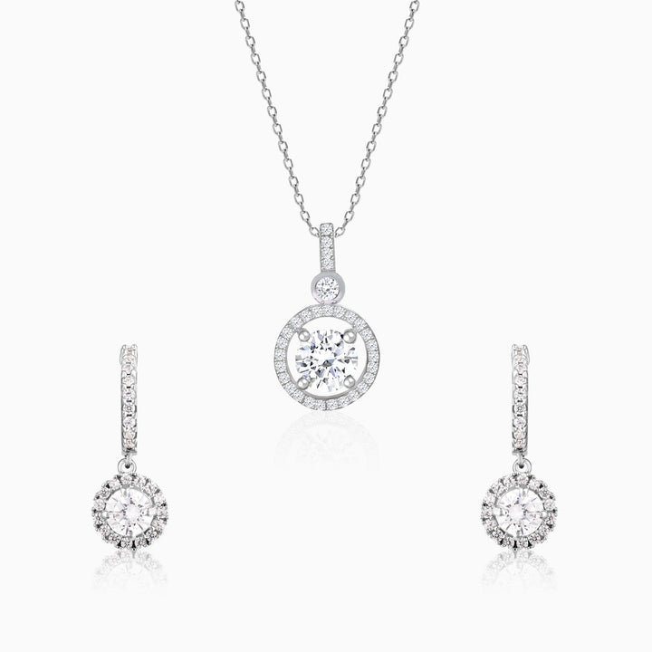 Silver Drizzle Drop Set with Link Chain