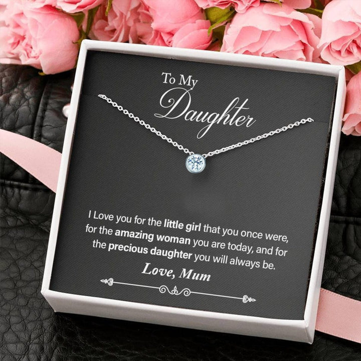 To My Daughter - GIFT - DIAMONDS By Yard Silver Necklace
