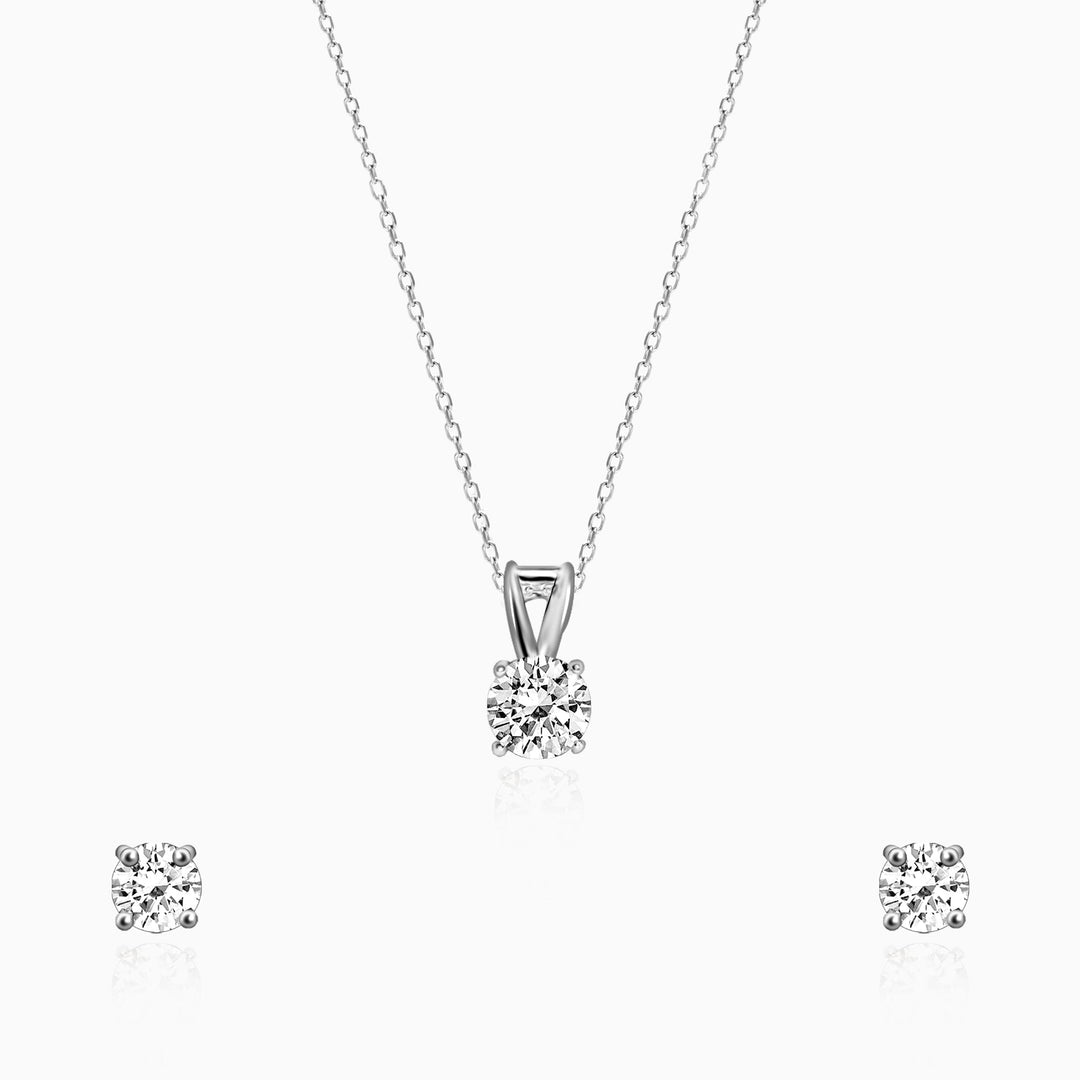 Anushka Sharma Classic Silver Zircon Set