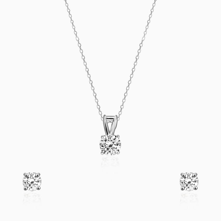 Anushka Sharma Classic Silver Zircon Set