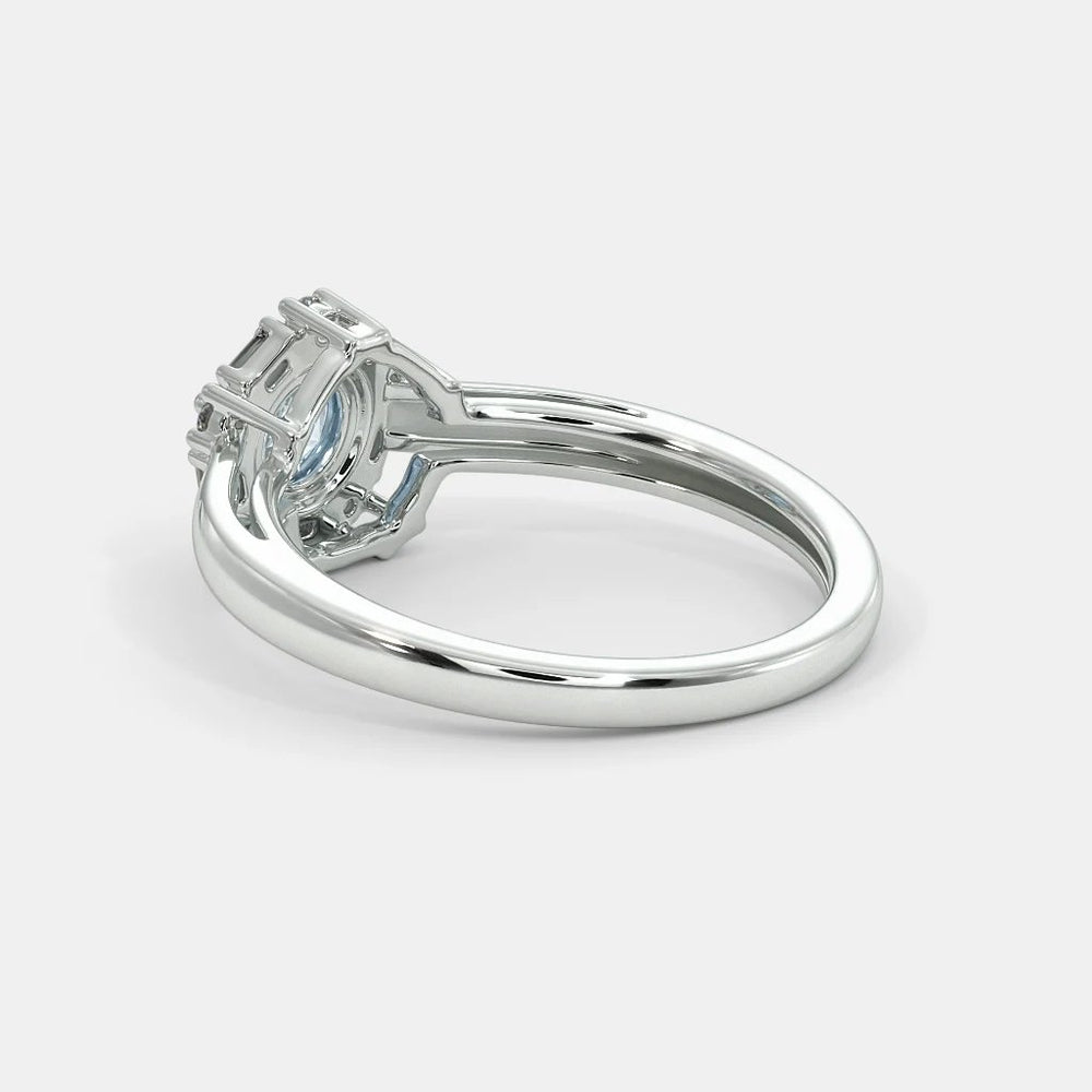 Aquamarine Dangle Ring- 925 SILVER - SENSATION Pakistan