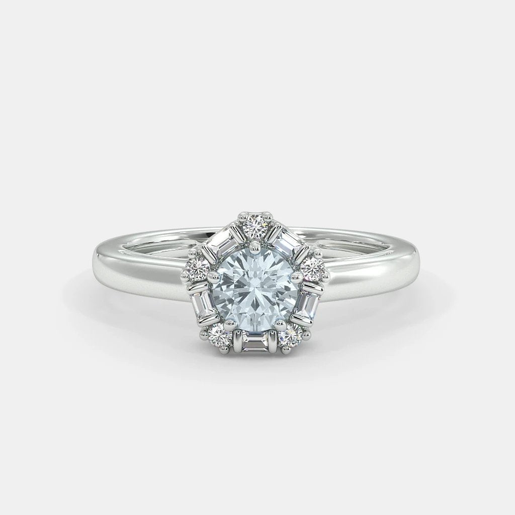 Aquamarine Dangle Ring- 925 SILVER - SENSATION Pakistan