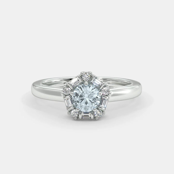 Aquamarine Dangle Ring- 925 SILVER - SENSATION Pakistan