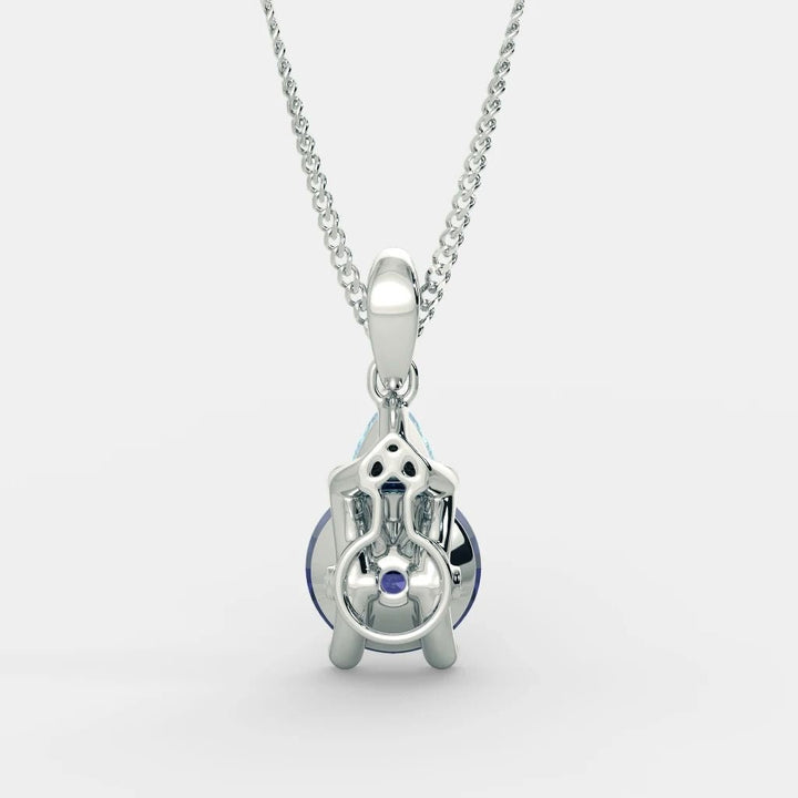 Diana Blue Sapphire Necklace - 925 SILVER - SENSATION Pakistan