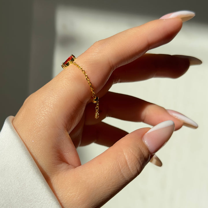 Sparkling Symphony Garnet Ring