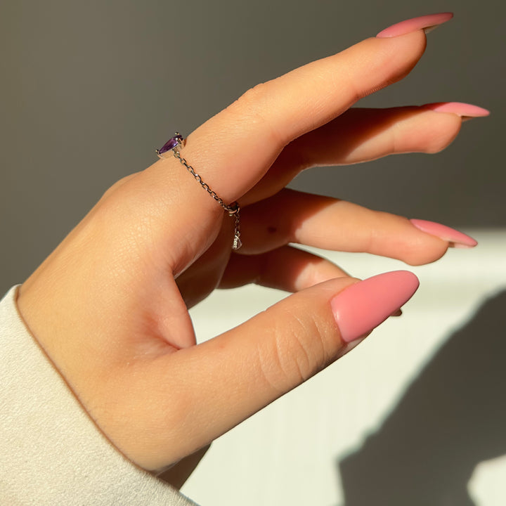 Mystical Moonbeam Amethyst Ring