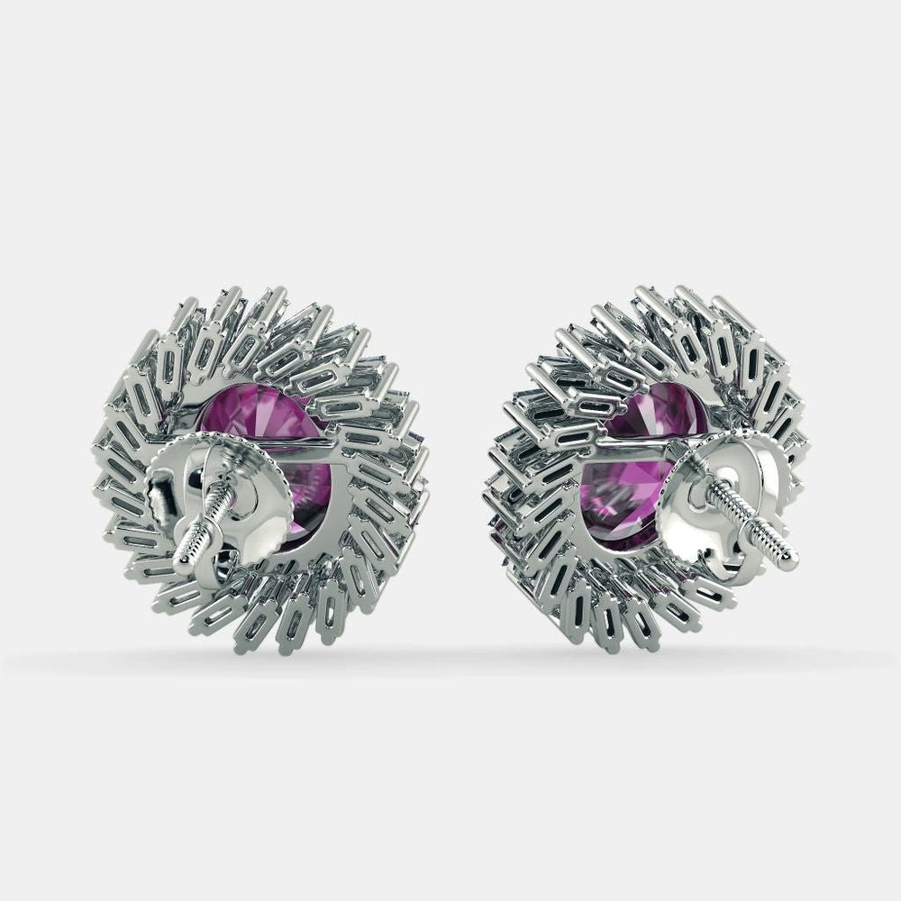 Purple Amethyst Oval Earrings - 925 SILVER - SENSATION Pakistan