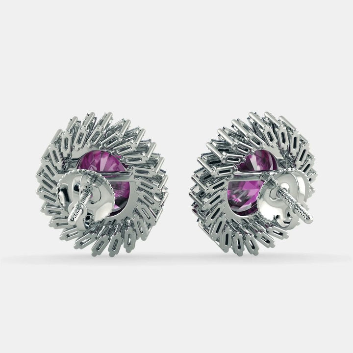 Purple Amethyst Oval Earrings - 925 SILVER - SENSATION Pakistan