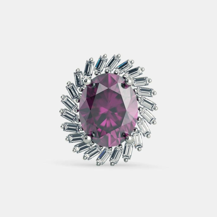 Purple Amethyst Oval Earrings - 925 SILVER - SENSATION Pakistan