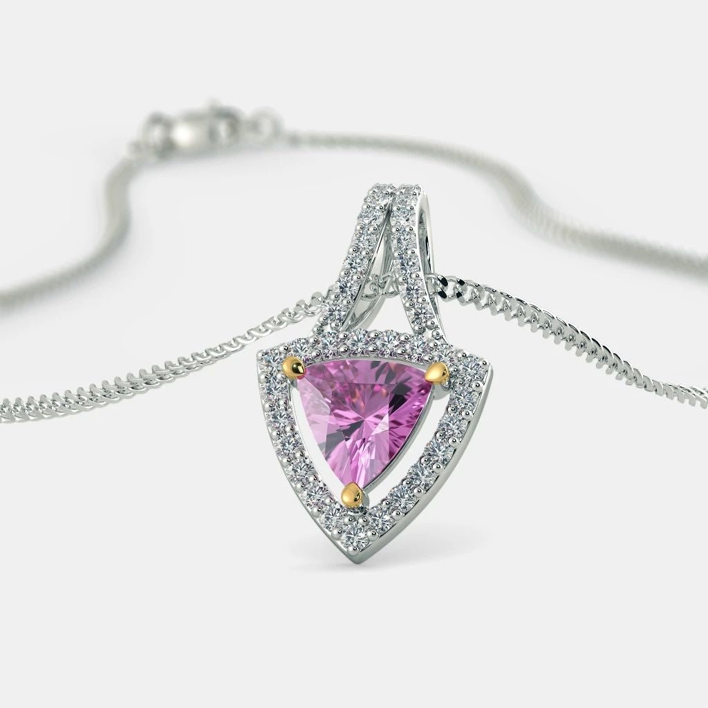 SERENA PINK SAPPHIRE Necklace - 925 SILVER - SENSATION Pakistan