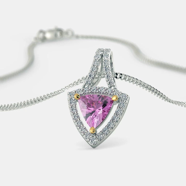 SERENA PINK SAPPHIRE Necklace - 925 SILVER - SENSATION Pakistan