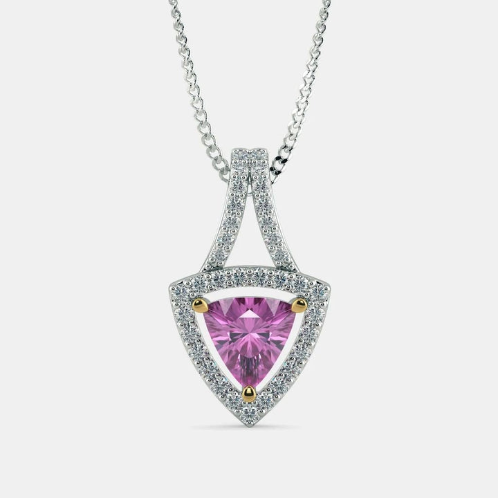 SERENA PINK SAPPHIRE Necklace - 925 SILVER - SENSATION Pakistan