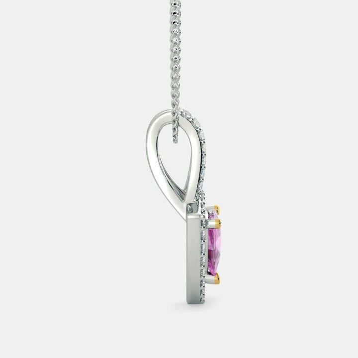 SERENA PINK SAPPHIRE Necklace - 925 SILVER - SENSATION Pakistan