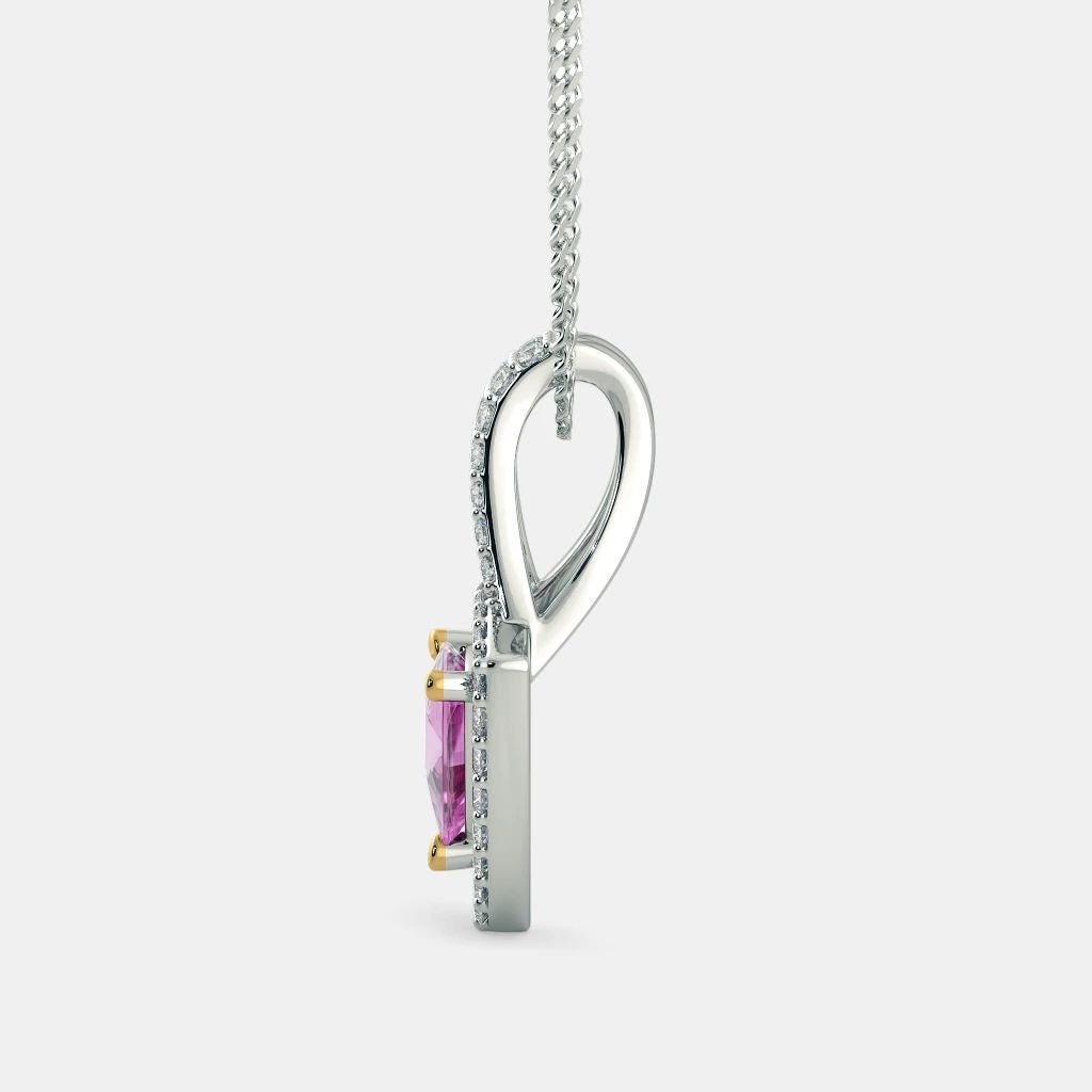 SERENA PINK SAPPHIRE Necklace - 925 SILVER - SENSATION Pakistan