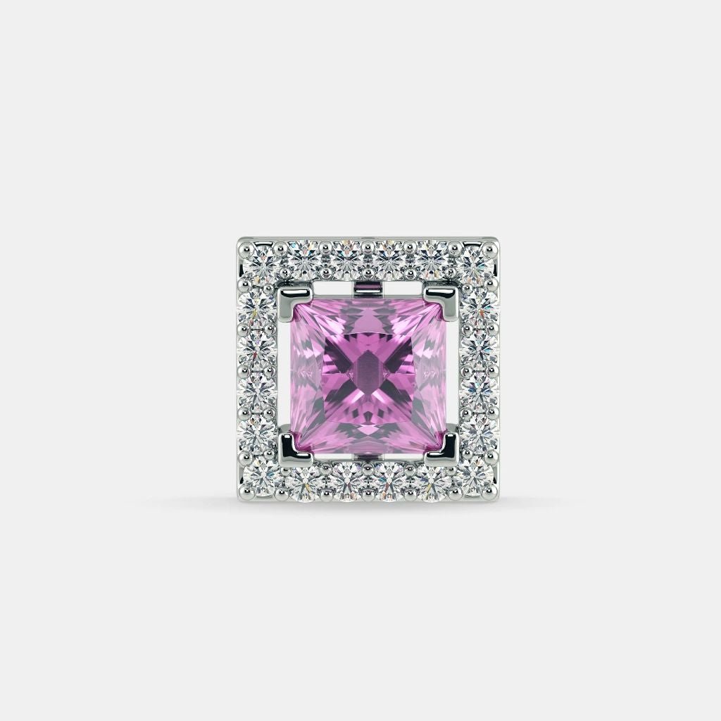 SERENA PINK SAPPHIRE STUDS - 925 SILVER - SENSATION Pakistan