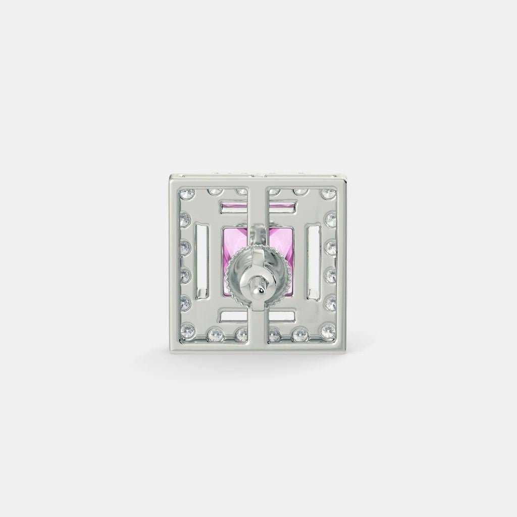 SERENA PINK SAPPHIRE STUDS - 925 SILVER - SENSATION Pakistan