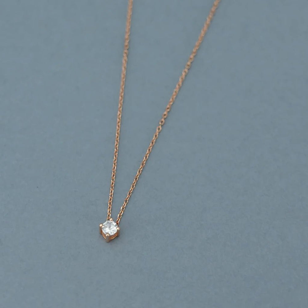 SOLITAIRE ONE DIAMOND NECKLACE - 925 SILVER - SENSATION Pakistan